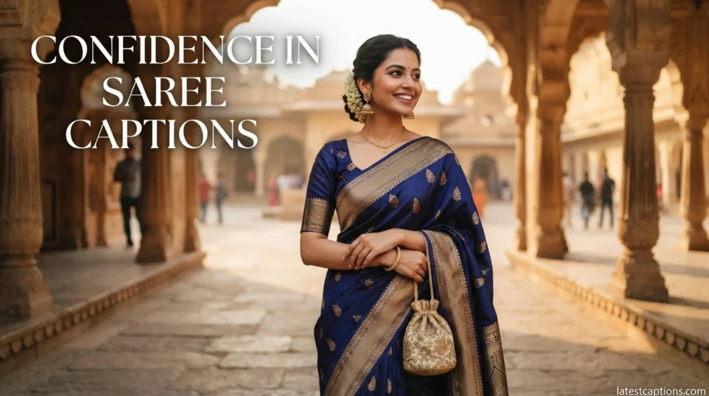 Confidence in Saree Captions