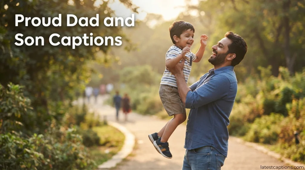 Proud Dad and Son Captions